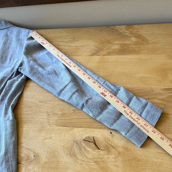 THEORY BLAZER 12 LINEN BLEND CAREER CASUAL PREPPY 2 BUTTON DRAPED PACTCH POCKETS - Picture 9 of 12